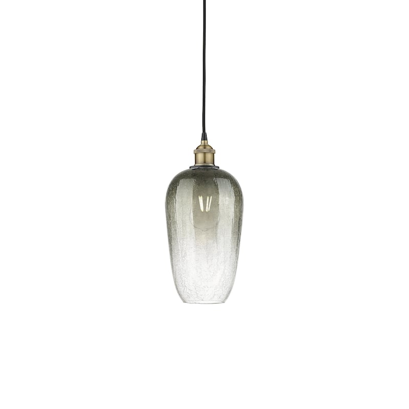 Innovations Lighting 616-1P-15-7 Brookhaven Flute Pendant Brookhaven - Black Antique Brass / Slate