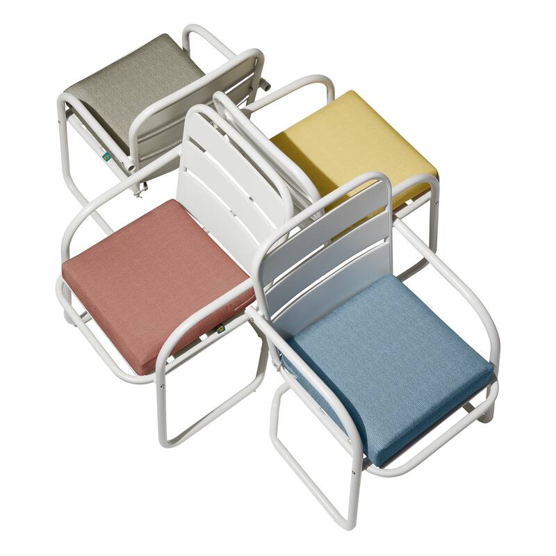 Duck Covers Weekend Water-Resistant 17 x 17 x 3 In. Outdoor Dining Seat Cushion, 2-Pack