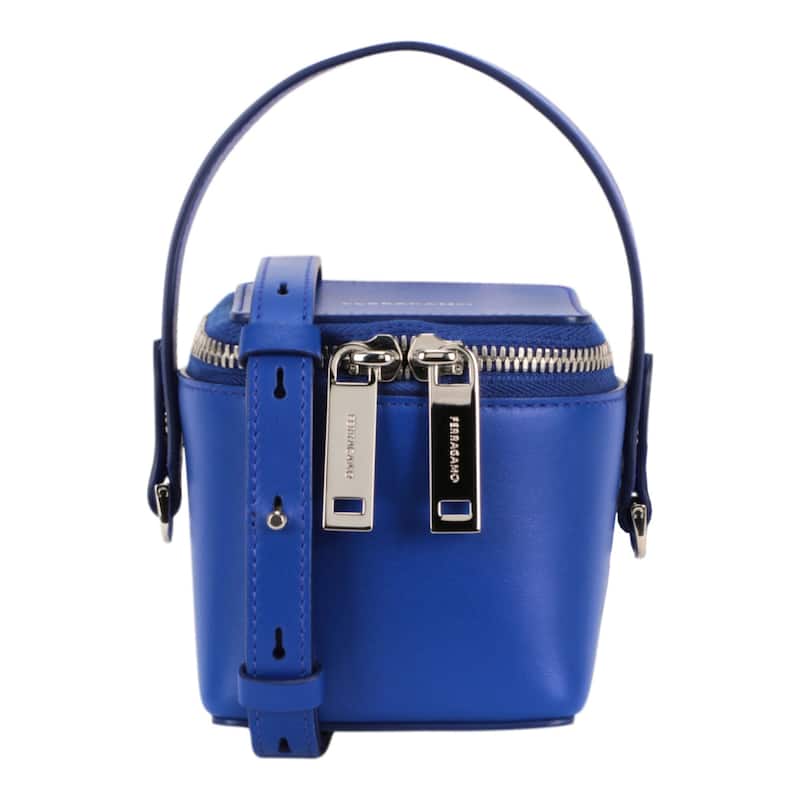 Ferragamo Micro Zip-Around Shoulder Bag - Blue