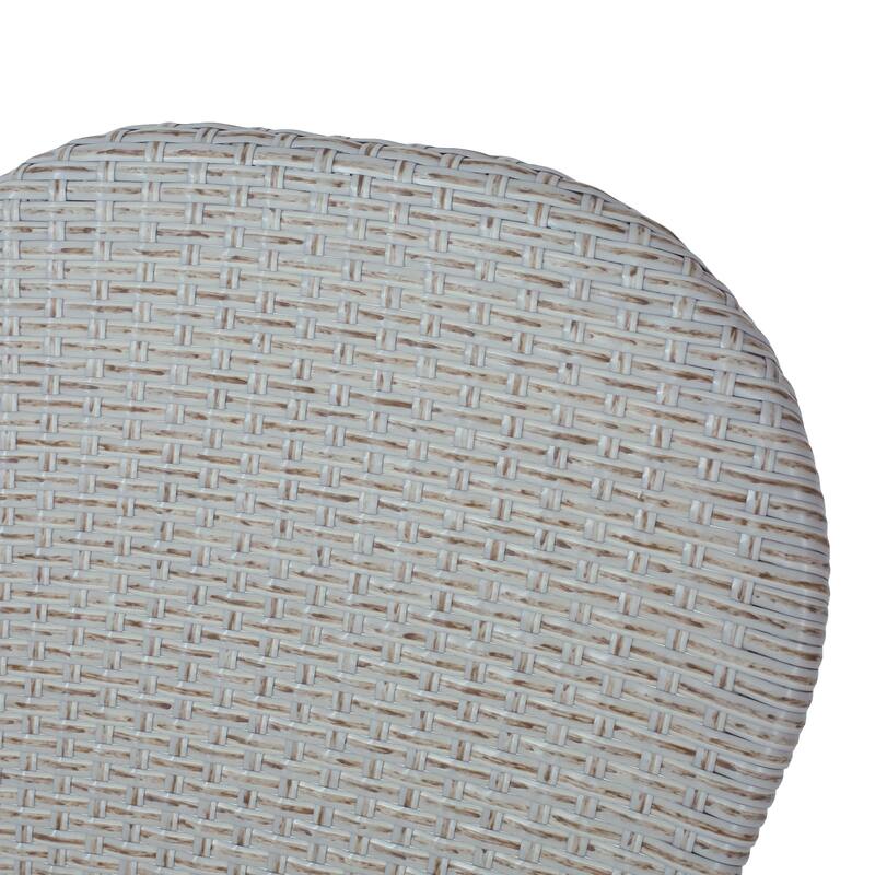 Arthur Outdoor French Cafe Set - Aluminum and Wicker - Gray/Bamboo Finish by Christopher Knight Home