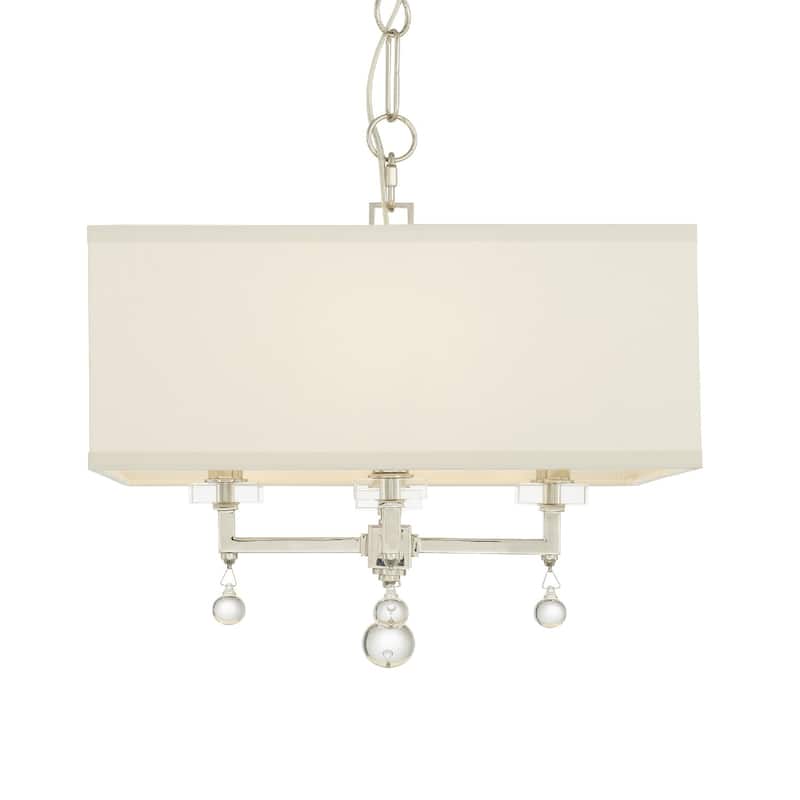 Timeless Home Four Light Chandelier Paxton Polished Nickel - Exact Size