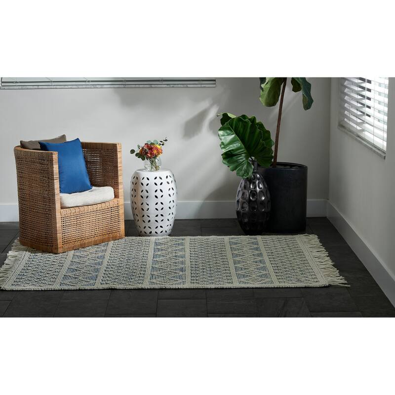 Momeni Boulder Hand Woven Wool and Cotton Geometric Area Rug