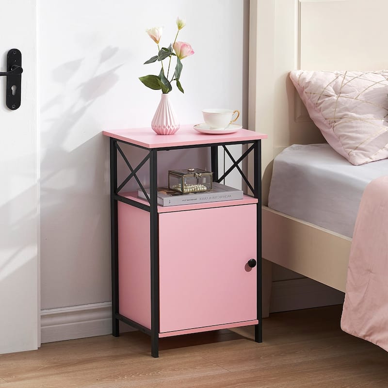 Javlergo Set of 2 Nightstand with Storage Cabinet