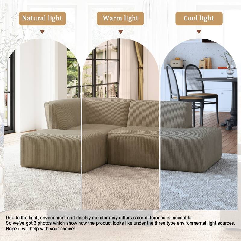 Oversized Corduroy Modular Sectional Fabric Sofa