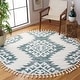 preview thumbnail 116 of 121, SAFAVIEH Moroccan Tassel Shag Iulieana Boho Tribal 2-inch Thick Rug 6' Round - Green/Ivory