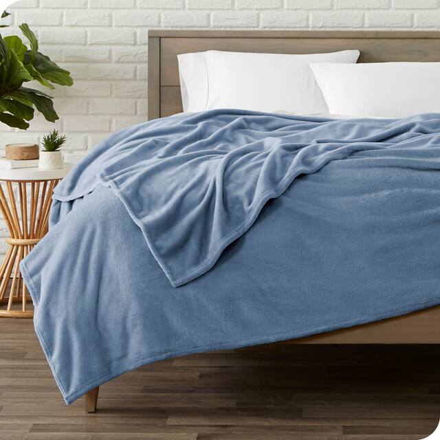 Bare Home Microplush Fleece Blanket - Ultra-Soft - Cozy Fuzzy Warm - Twin - Twin XL - Coronet Blue