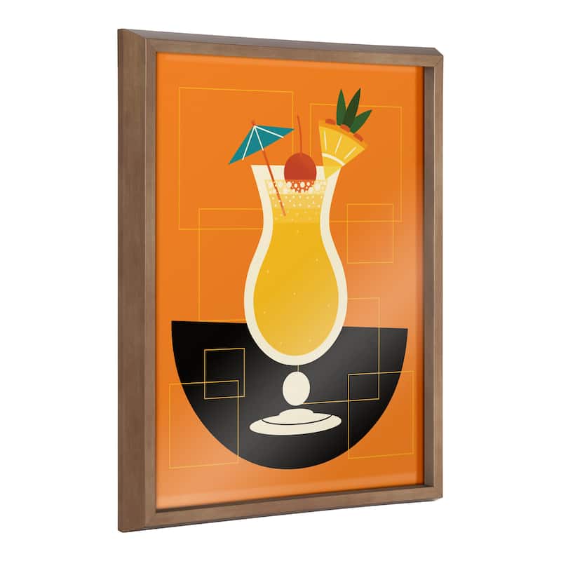 Kate and Laurel Blake Pina Colada Framed Printed Art by Amber Leaders - 16x20 - Gold