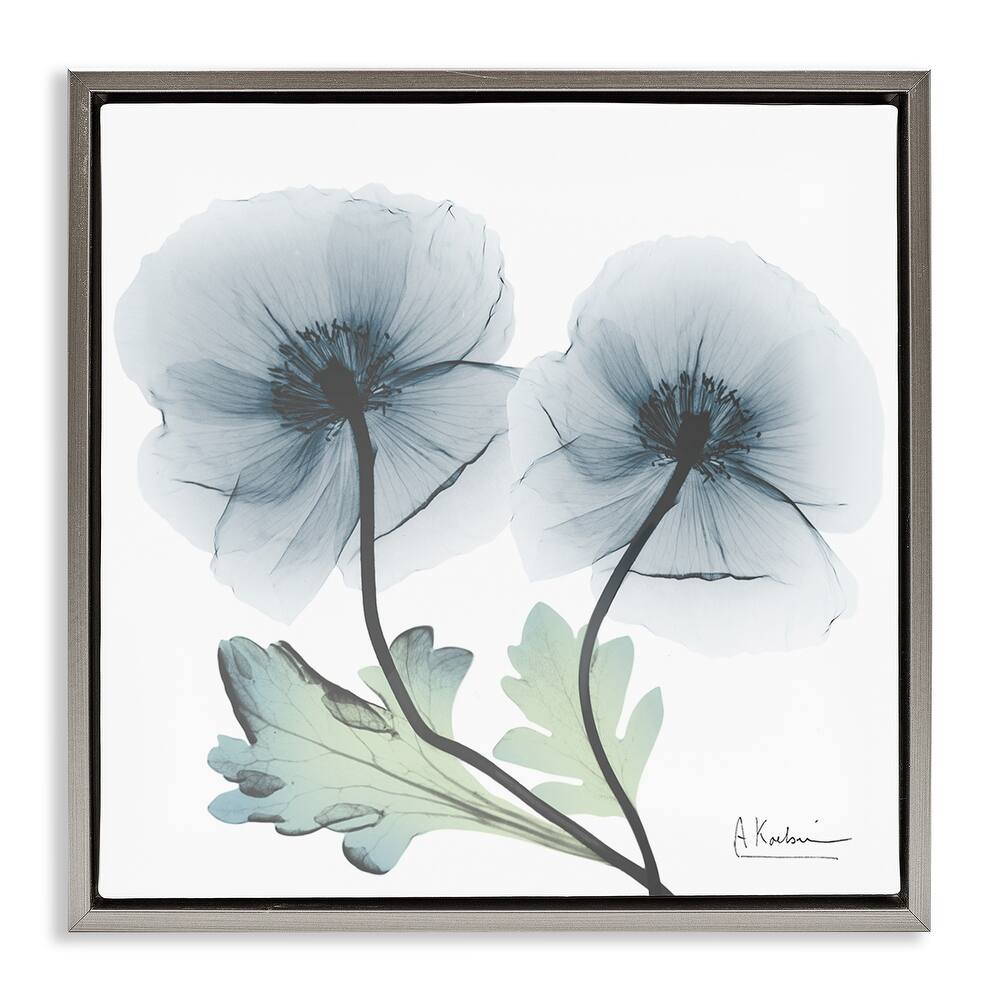 Stupell Sapphire Florals Duo Framed Floater Canvas Wall Art Design By Albert Koetsier