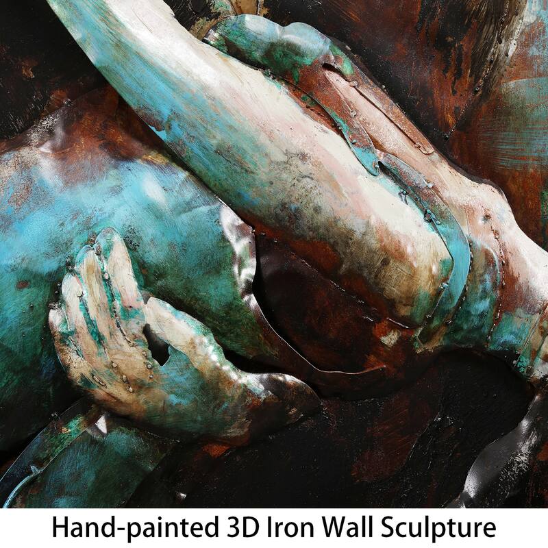 "Ballroom Dancers" Mixed Media Iron Hand Painted Dimensional Wall Art