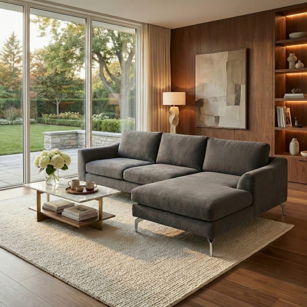 SAFAVIEH Couture Nicholsen Modern Sofa - 106"W x 59"D x 31"H