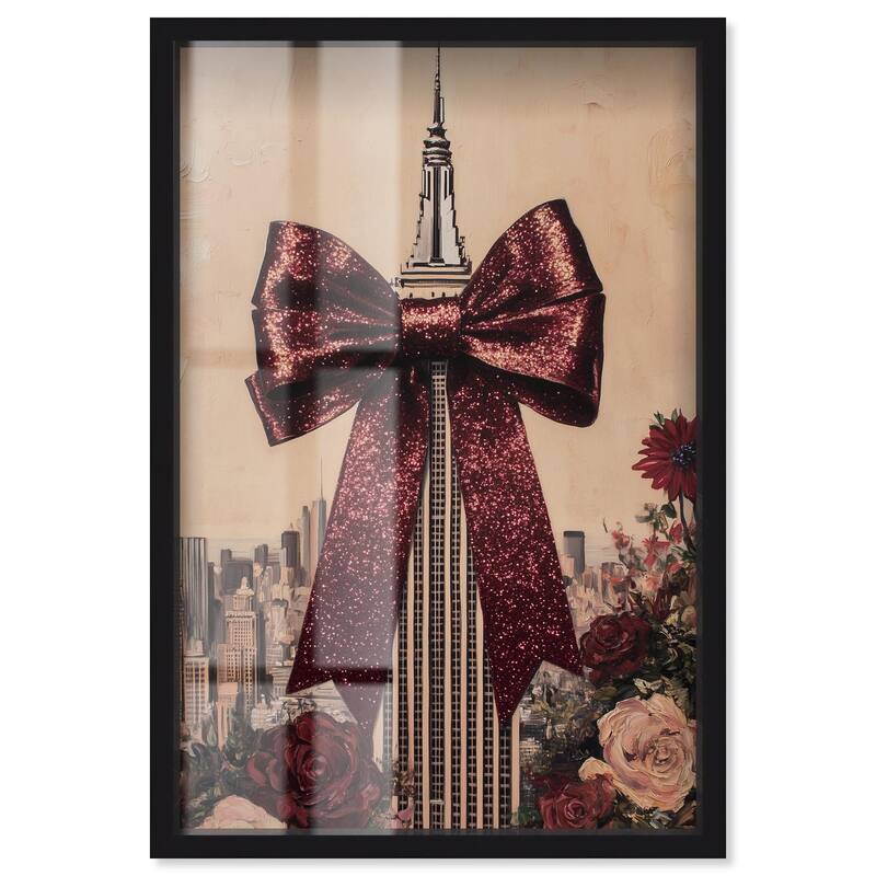 Sparkling Empire State Building Shadowbox by Art Remedy - Black - 24" x 36"