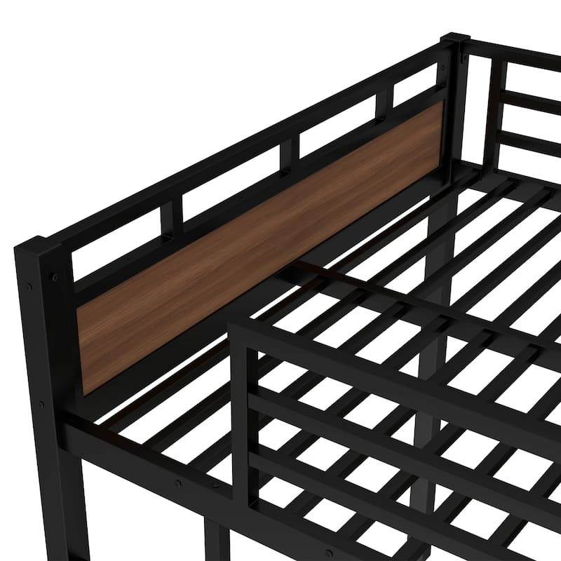 Full over Full Metal Bunk Bed/Metal Loft Bed,Separable Bunk Beds,with raised security fence