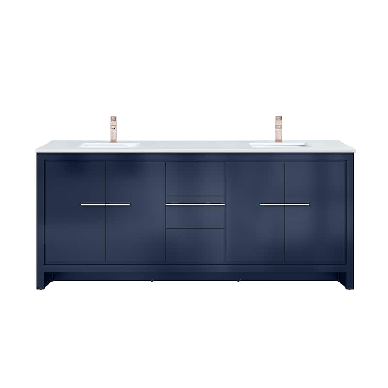 Lafarre Bath Vanity Cultured Marble Top, Sink and Rose Gold Faucet