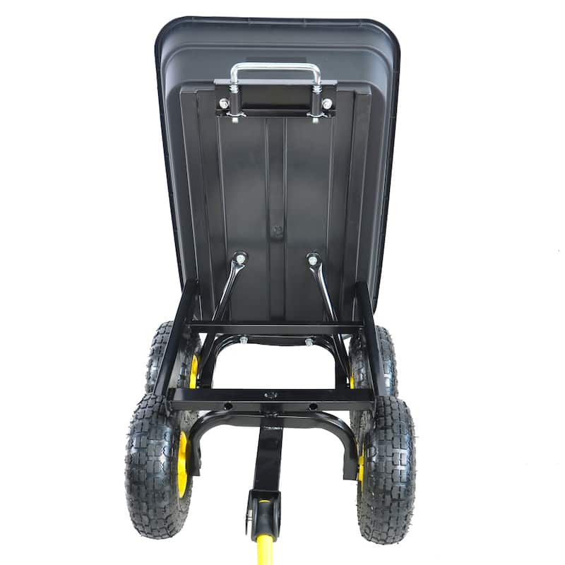 Folding car Poly Garden dump truck with steel frame 75 liter truck body