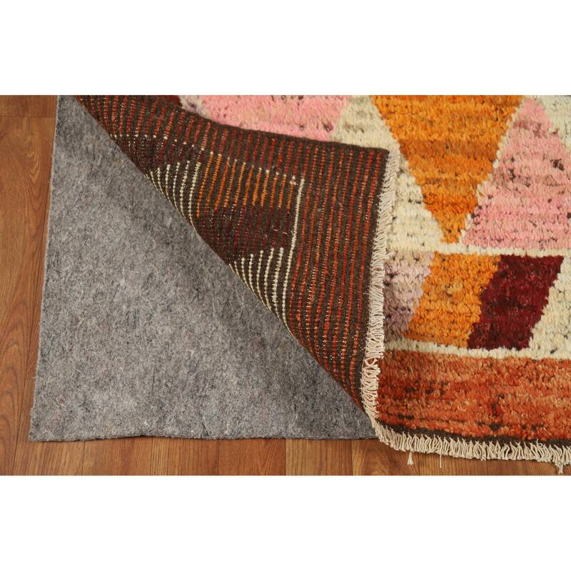 Trellis Moroccan Oriental Rug Hand-Knotted Bedroom Wool Carpet - 5'6" x 6'6"