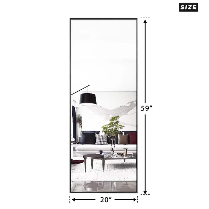 Modern Aluminum Alloy Thin Framed Full Length Floor Mirror