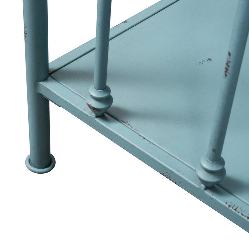Vintage Series Distressed Metal Open Nightstand - Black