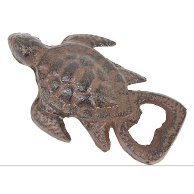 Sea Turtle Handheld Bottle Opener Cast Iron - Brown