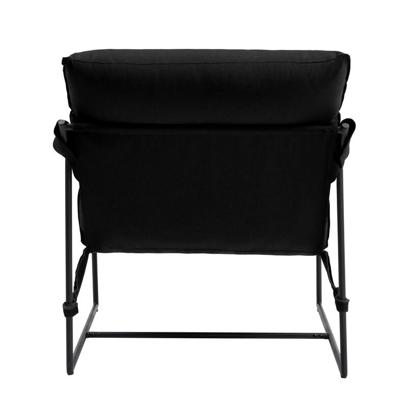 Metal Framed Sling Fabric Accent Chair Set of 2