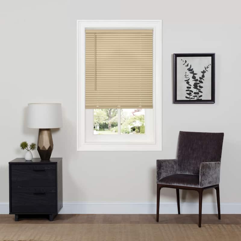 Cordless GII Deluxe Sundown 1" Room Darkening Mini Blind - 23 x 64 - Latte