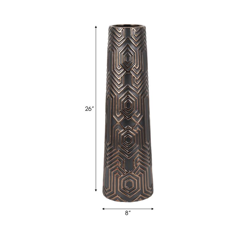 Clay Geometric Contemporary Decorative Vase