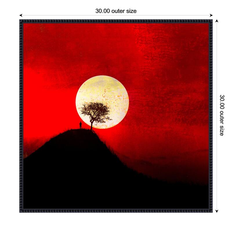 Full Moon by Inge Schuster Framed Canvas Wall Art Print - 30 x 30 in