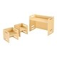 preview thumbnail 1 of 8, Natural Wood Plywood Montessori Table Set with 2 Chairs & Adjustable Height - 26.2 x 14.2 x 20.5 in