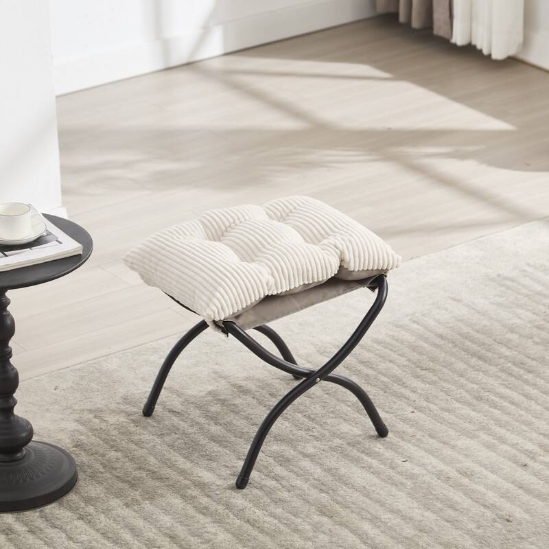 Modern Lounge Chair with Ottoman - Plush Reading Accent Chair with Footrest and Side Pocket