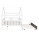 preview thumbnail 10 of 10, Wooden Full Size Creativity House Bed with Twin Size Trundle and Headboard, Spacious Storage