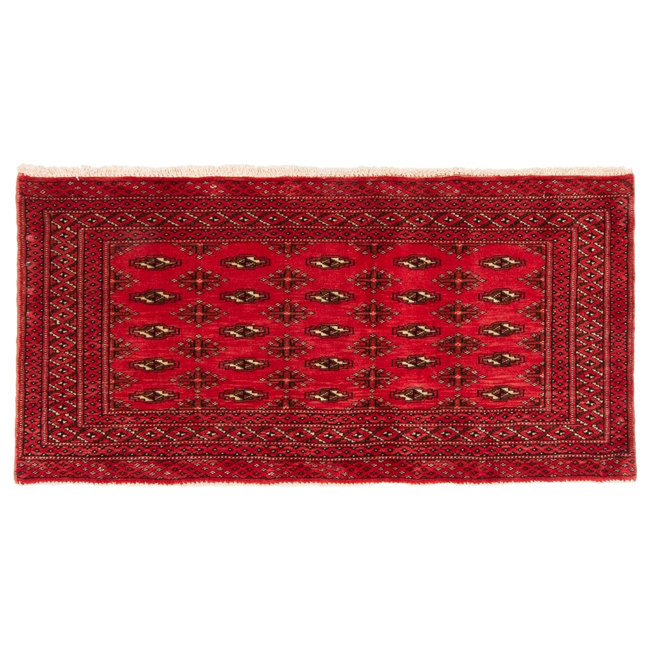 Finest Peshawar Bokhara Bordered Red Rug 3'2 x 5'1 Bedroom Hand-Knotted Wool Rug eCarpet Gallery Area Rug for Living Room 304762