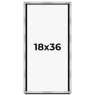 18x36 Shadow Box Frame Silver | 1.375 Inches Deep Real Wood