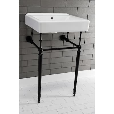 Kingston Brass Concord 20-Inch Ceramic Console Sink Basin (4-Inch, 3-Hole)