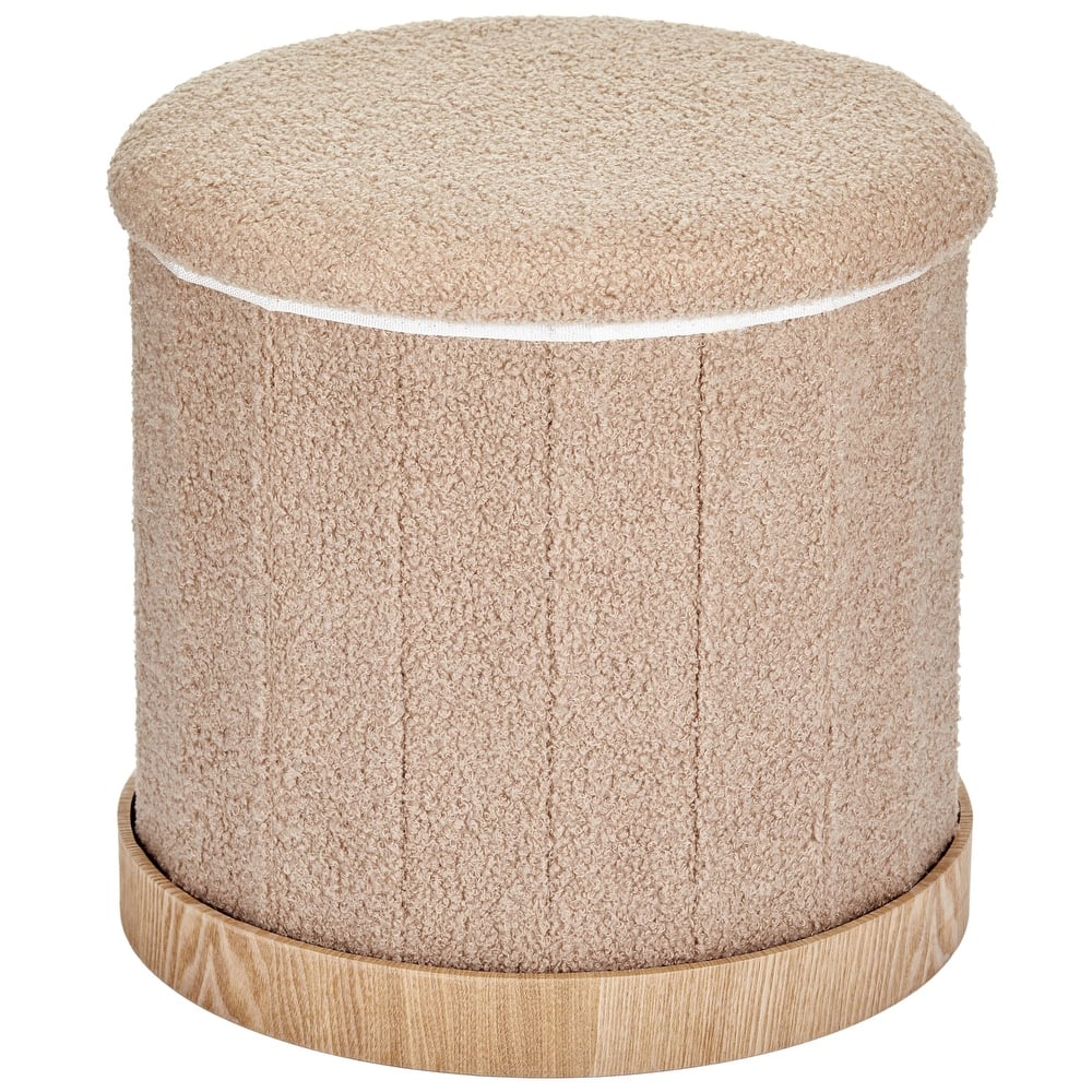 Aria Home Teddy Fabric Ottoman Coffee Table with Hidden Storage