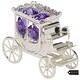 preview thumbnail 3 of 3, Matashi Silver-plated Princess Carriage Ornament with Purple and Clear-cut Crystals