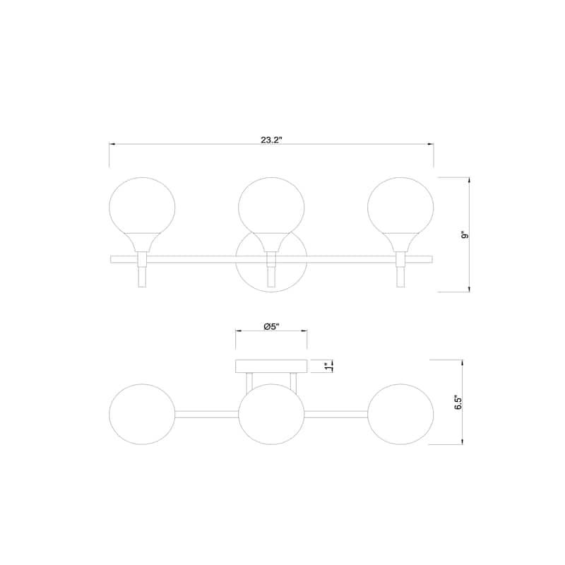 Aeneas 23 Inch Brass Finish Wall Sconces with 3-Light