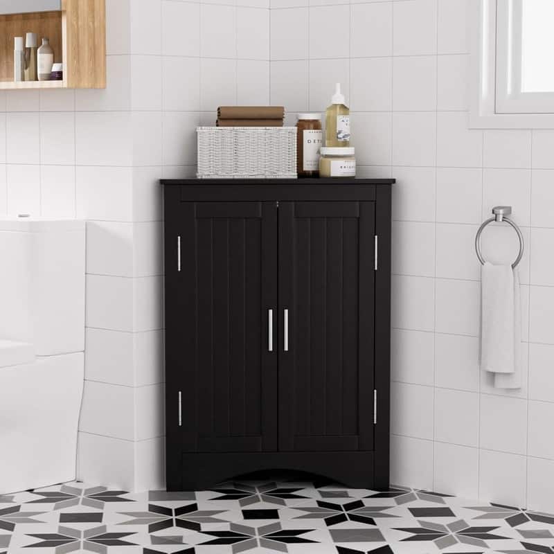 Bathroom Corner Cabinet - Black