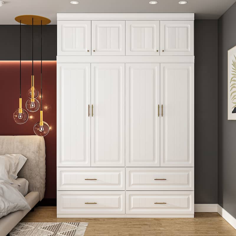 Armoires Wardrobes Shelves Door Bedroom Storage Closet(93.9"/74.2"H) - 93.9"x63"