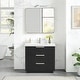 preview thumbnail 89 of 96, Santarem Single Vanity with Pure White Quartz Stone Top without Mirror