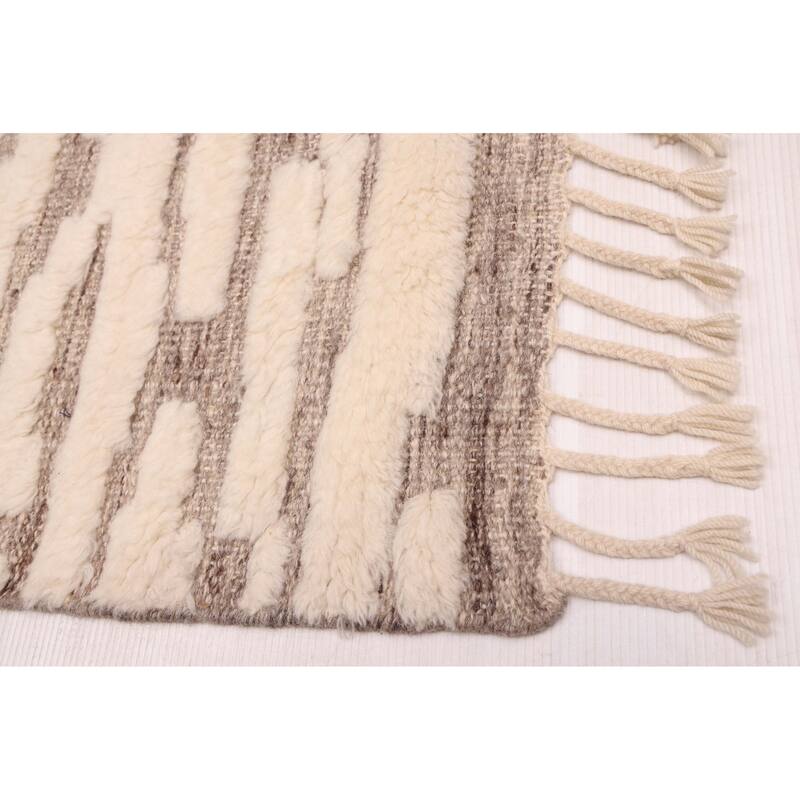 ECARPETGALLERY Hand-knotted Looma Cream Wool Rug - 7'11 x 10'3