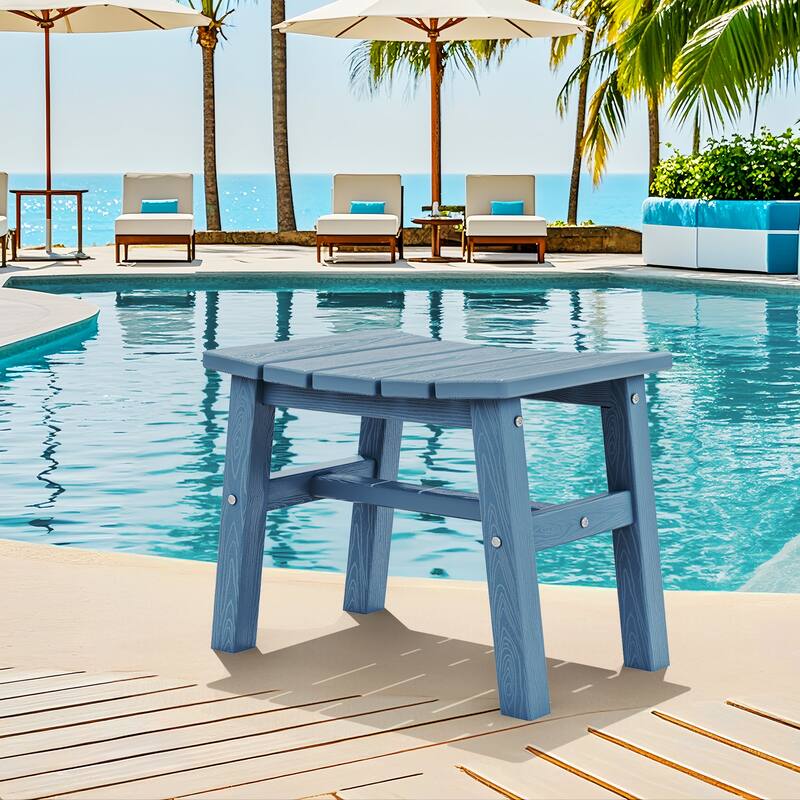 Outdoor Patio HDPE Ottoman Footstool, Extra Seat