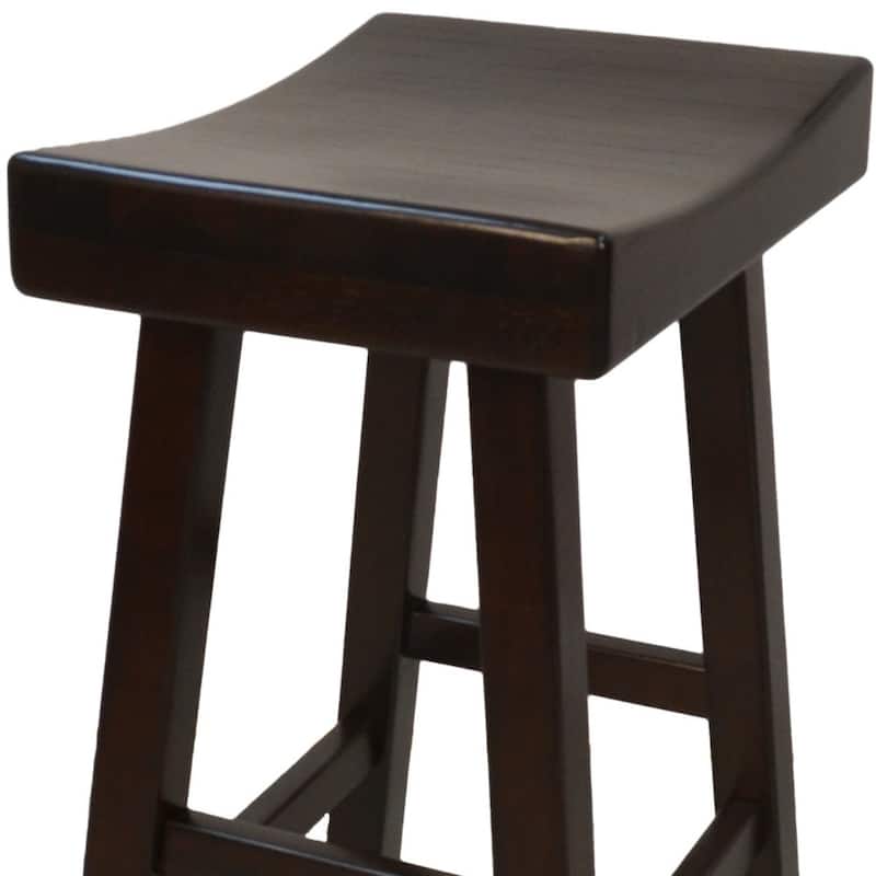 Modern Solid Wood Bar Stool with Footrest, Armless and Backless Design for Kitchen or Dining Room