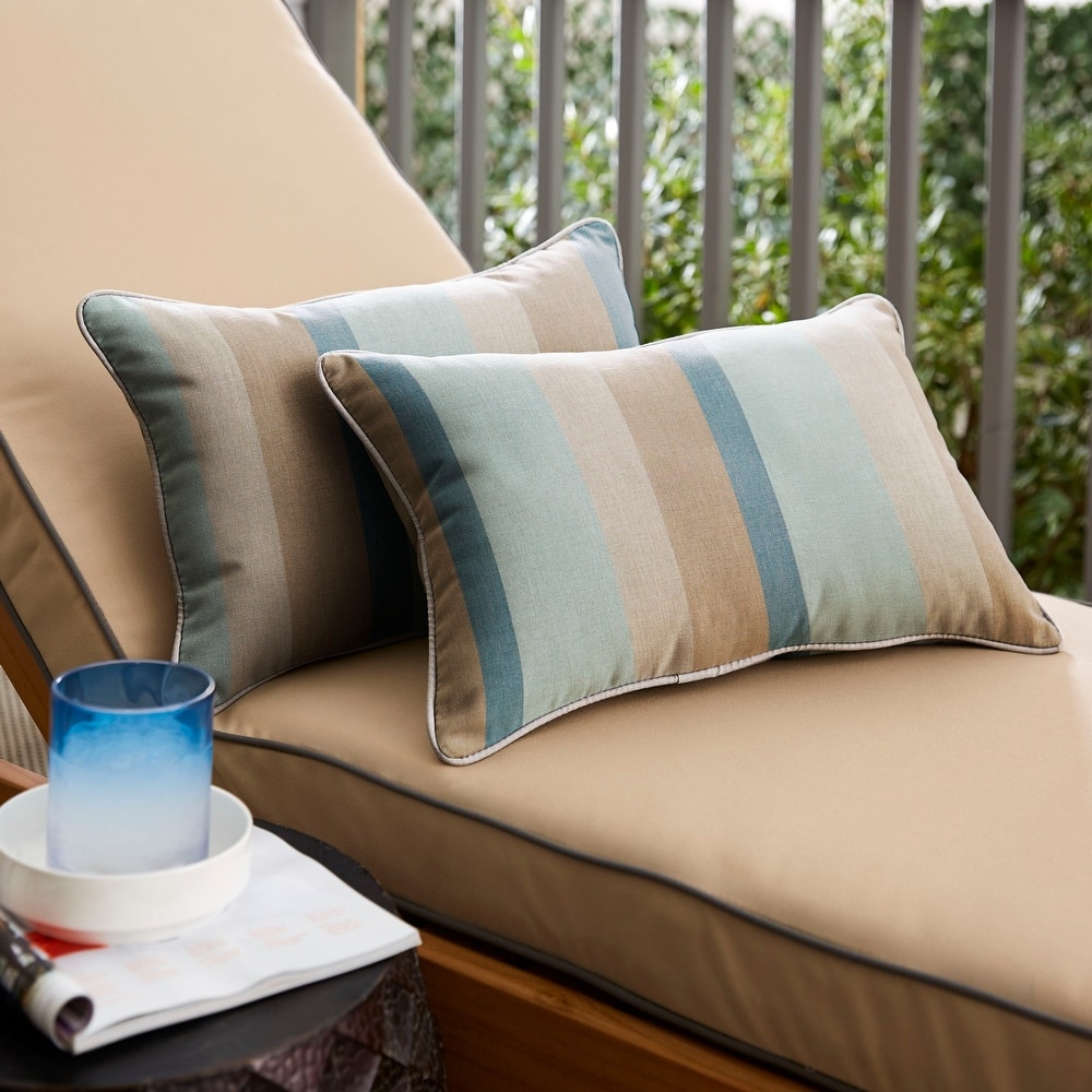 Sunbrella Gateway Mist/ Cast Silver Indoor/ Outdoor Pillow Set