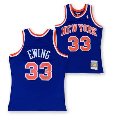 Patrick Ewing Autographed New York Knicks Signed Mitchell & Ness Swingman Basketball Jersey Beckett COA - 8'6" x 11'6"