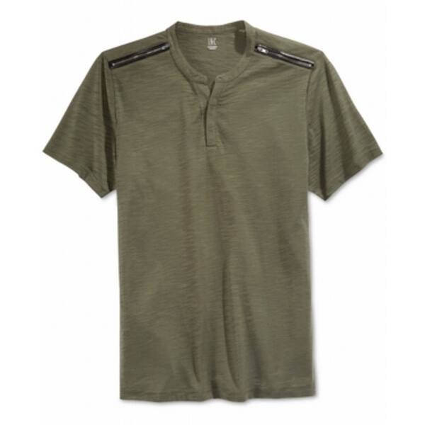 Shop Inc New Olive Green Mens Size 2xl Shoulder Zip Henley Tee T