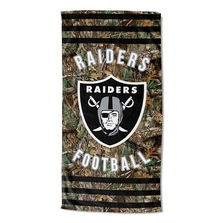 NFL Las Vegas Raiders Real Tree Stripes Beach Towel 30×60 Inches