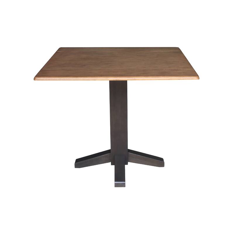 36" Solid Wood Square Dual Drop Leaf Dining Table with 4 Dining Chairs