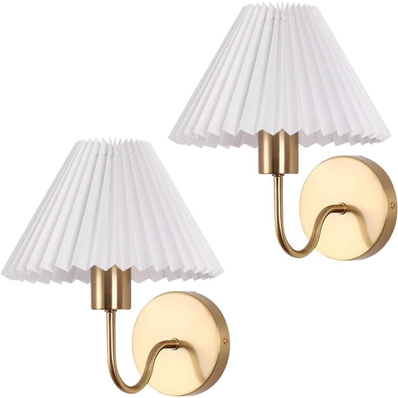 Sets of 2 wall light gold vanity light metal, fabric, acrylic kitchen light