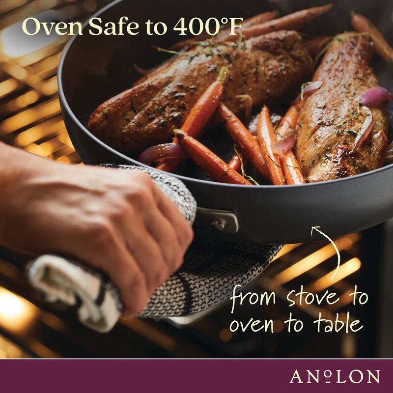 Anolon Advanced Home 8.5-Quart Wide Stockpot with Multi-Function Insert, Bronze
