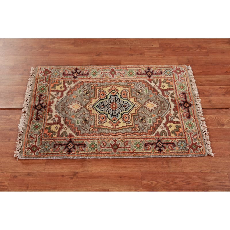 Gray Heriz Serapi Foyer Rug Handmade Wool Carpet - 2'0" x 3'0"