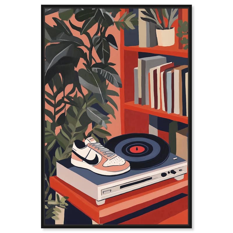 Vinyl and Sneaker Canvas by Art Remedy - 20" x 30" - Black